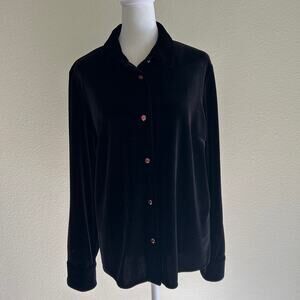 Vintage New Frontier Blouse Velvet Button Front Y2k Classic Whimsigoth